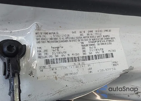 2018 Ford Focus Se из США, поврежденный, VIN 1FADP3FE3JL318623